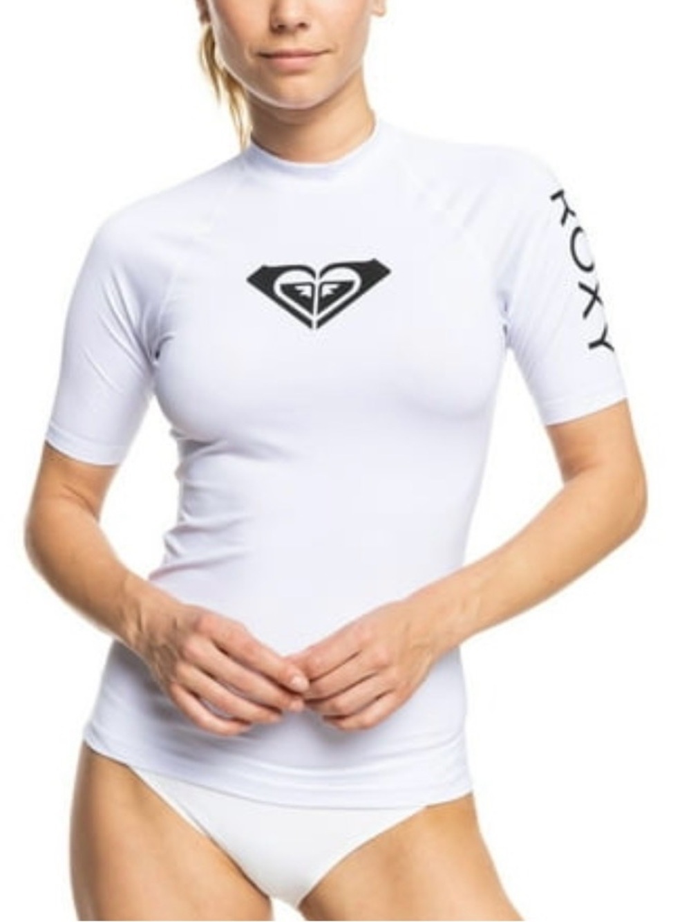 Roxy Womens Short Sleeve Compression Fit Rashguard, UPF 50+,Quick Dry Swim Shirt